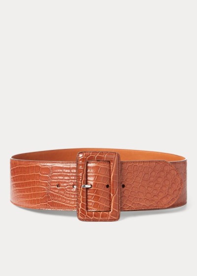 Ralph Lauren Trench-Buckle Alligator Bælte Dame Danmark (LEDBC6751)